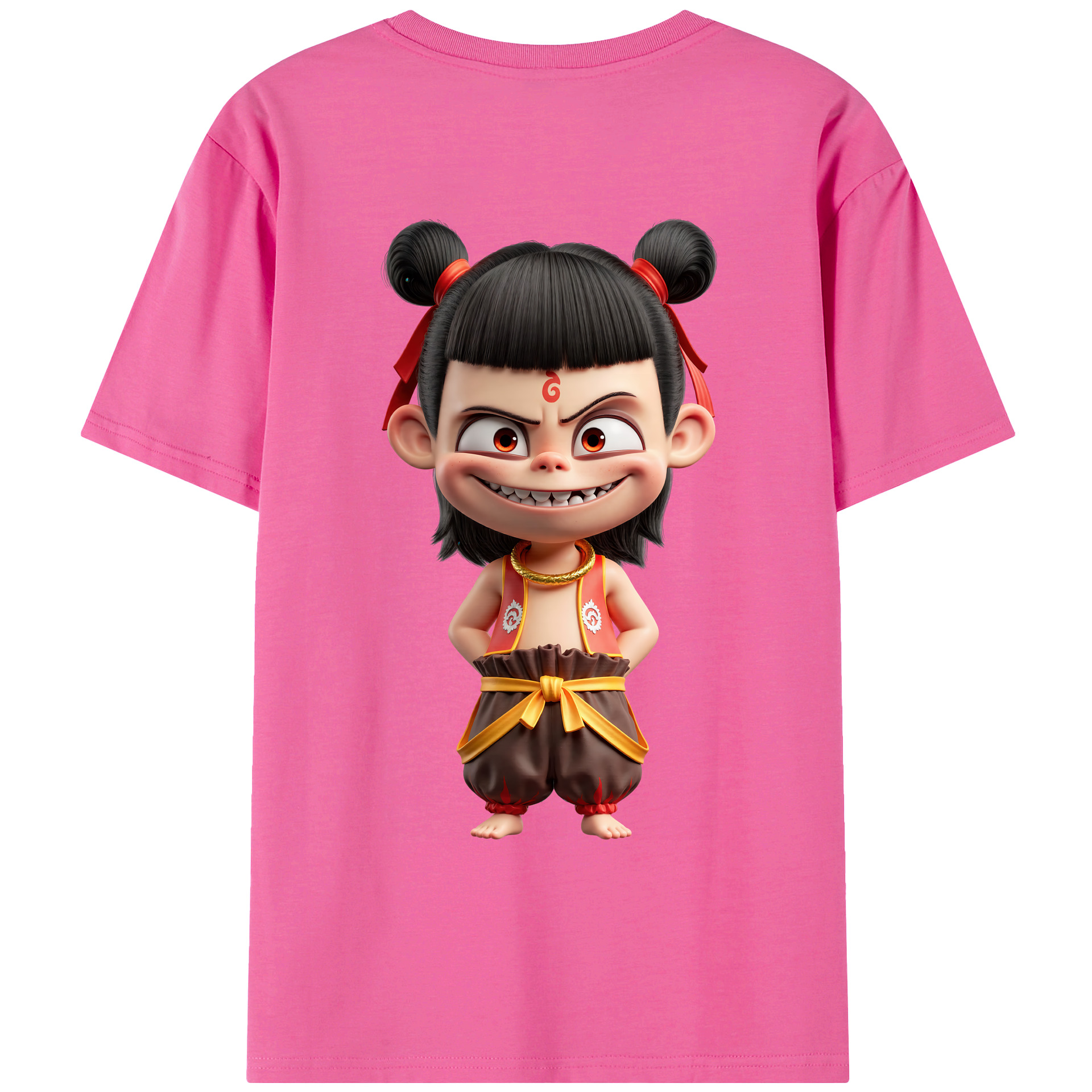 （画像用） Ne Zha 2 ナタ 魔童の大暴れ レディース半袖Tシャツ(バックプリント)
